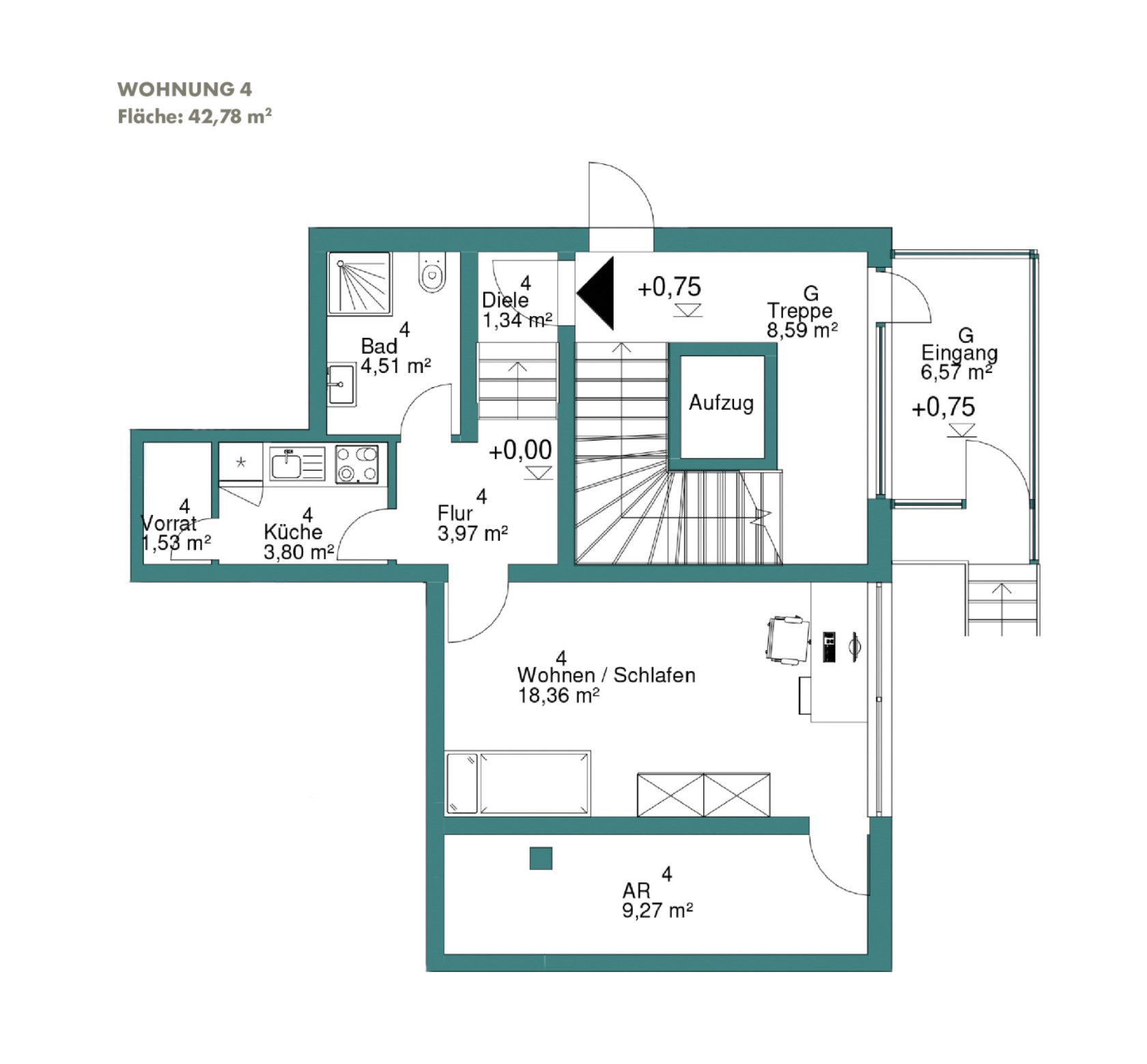 Grundriss Wohnung 4